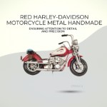 AJ119 Red Harley-Davidson Motorcycle Metal Handmade 